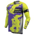 Maillot cross thor launch bleach - enfant gray / acid