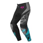 Pantalon cross o'neal element - roller - femme 2025 black / cyan