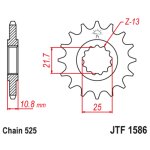 Pignon de sortie de boite jt. acier anti - bruit 1586 - 525