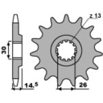 Pignon de sortie de boite pbr acier standard 335 - 630