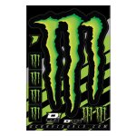 Planche de stickers d'cor monster claw noir / vert