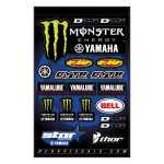 Planche de stickers d'cor monster yamaha star racing bleu
