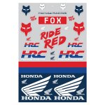 Planche de stickers fox honda track pack multi