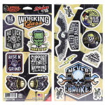 Planche de stickers lethal threat blue collar series 300x150mm x2