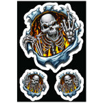 Planche de stickers lethal threat finger skull 75x140mm lt55072