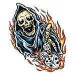 Planche de stickers lethal threat mini dice reaper 60x80mm