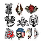 Planche de stickers lethal threat series tete mort biker 10