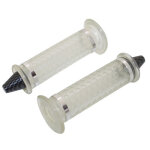 Poign�es de guidon replay scooter - 50 a boite cone transparent - carbone closed end paire