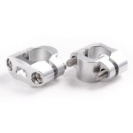 Pontet de guidon up design 28 / 28 + 10mm silver