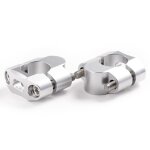 Pontet de guidon up design 28 / 28 + 20mm silver