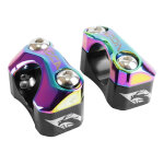 Pontet de guidon voca racing universel hb28 v2 alu cnc adaptateur diam 28, 6mm - neo chrome entraxe fixation ...