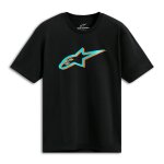 T - shirt manches courtes alpinestars ageless shadow csf black / turquoise