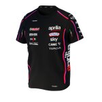 T - shirt manches courtes ixon aprilia 25 noir / rouge fluo