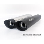 Silencieux miller exhaust poli embout slashcut noir �32mm