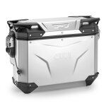 Valise givi trekker outback evo smart 33 litres a d�gagement (cote droit) sans barillet - anodis� argent ...