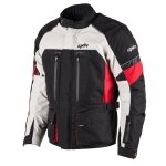 Veste moto dxr roadtrip black light grey red Veste moto dxr roadtrip black light grey red