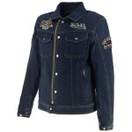 Veste jean moto helstons von dutch westy bleu dirty