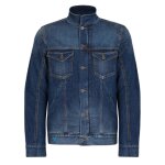 Veste jean moto pmj west blue
