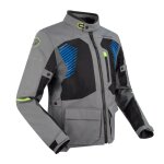 Veste moto bering bakundu gris / noir / bleu