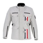 Veste moto helstons hoggar silver / bleu / blanc / rouge