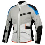 Veste moto ixon m - njord gris clair / bleu / rouge vif