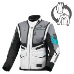 Veste moto macna flexodus - femme gris / vert
