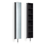 Armoire colonne pivotante blackmat + miroir + 6 etageres - cristina ondyna pk51513