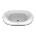 Baignoire fonte maille ovale avec fond antidrapant et extrieur blanc 1700x850 blanc newcast - roca ...