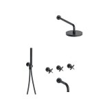 Bain / douche encastre 3 sorties cross road complet chrome noir brosse robinetterie cross road - cristina ... Bain / douche encastre 3 sorties cross road complet chrome noir brosse robinetterie cross road - cristina ...