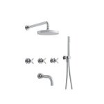 Bain / douche encastre 3 sorties cross road complet chrome robinetterie cross road - cristina ondyna ...