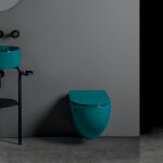 Bloc wc ciotola suspendu avec abattant soft close no rim bleu petrol - cristina ondyna wci319105 Bloc wc ciotola suspendu avec abattant soft close no rim bleu petrol - cristina ondyna wci319105