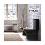 Bloc wc complet rservoir bas cramique noir mat waldorf - cristina ondyna wd411713
