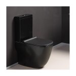 Bloc wc monobloc complet avec rservoir bas et abattant wild blackmat - cristina ondyna wwl301313