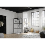 Cabine de douche brooklyn noir pvt 90x90 verre sérigraphié 2 bandes - kinedo ca260n2bhe Cabine de douche brooklyn noir pvt 90x90 verre sérigraphié 2 bandes - kinedo ca260n2bhe