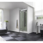 Cabine de douche horizon 2 bas 90 carre pivotant niche th acier - kinedo ca132a12