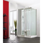 Cabine horizon 2 bas 120 pivotant hydro + hammam acier - kinedo cmh134a12