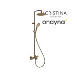 Colonne bain douche theta pomme sandwich 25 or rose brosse - cristina ondyna te18034p