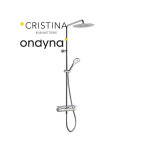 Colonne de douche porte savon + pomme ronde omega chrom - cristina ondyna og48751