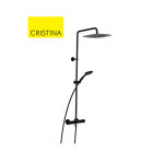 Colonne de douche thermostatique chromé noir brossé foil - cristina ondyna fl48675 Colonne de douche thermostatique chromé noir brossé foil - cristina ondyna fl48675