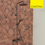 Colonne de douche thermostatique chrom noir bross profilo - cristina ondyna pf48675