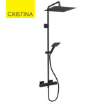 Colonne de douche thermostatique chrom noir bross tabula - cristina ondyna qd44875