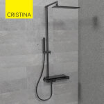 Colonne de douche thermostatique chromé noir brossé thermo up - cristina ondyna xt48675 Colonne de douche thermostatique chromé noir brossé thermo up - cristina ondyna xt48675