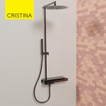 Colonne de douche thermostatique chromé noir brossé thermo up - cristina ondyna xt48875 Colonne de douche thermostatique chromé noir brossé thermo up - cristina ondyna xt48875