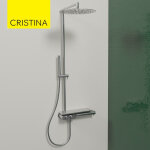 Colonne de douche thermostatique mtal bross thermo up - cristina ondyna xt48877