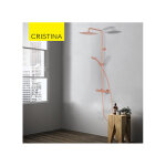 Colonne de douche thermostatique or rose bross foil - cristina ondyna fl48634p