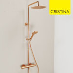 Colonne de douche thermostatique or rose bross profilo - cristina ondyna pf48634p