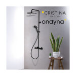Colonne de douche thermostatique prime black - cristina ondyna pe45813