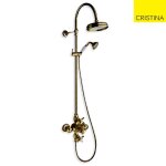 Colonne de douche thermostatique rétro vieux bronze chambord - cristina ondyna ch72392 Colonne de douche thermostatique rétro vieux bronze chambord - cristina ondyna ch72392