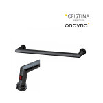 Cristina ondyna sche - serviettes lectrique cristina sereno avec interrupteur noir mat - msei62113