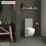 Cuvette suspendue avec broyeur intgr, chssis et habillage gris bton - watermatic w40sp silence box ...